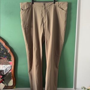 REI Olive Hiking Mens XXL/36" Pants with Cinch Cuffs and Zipper Pockets Outdoors